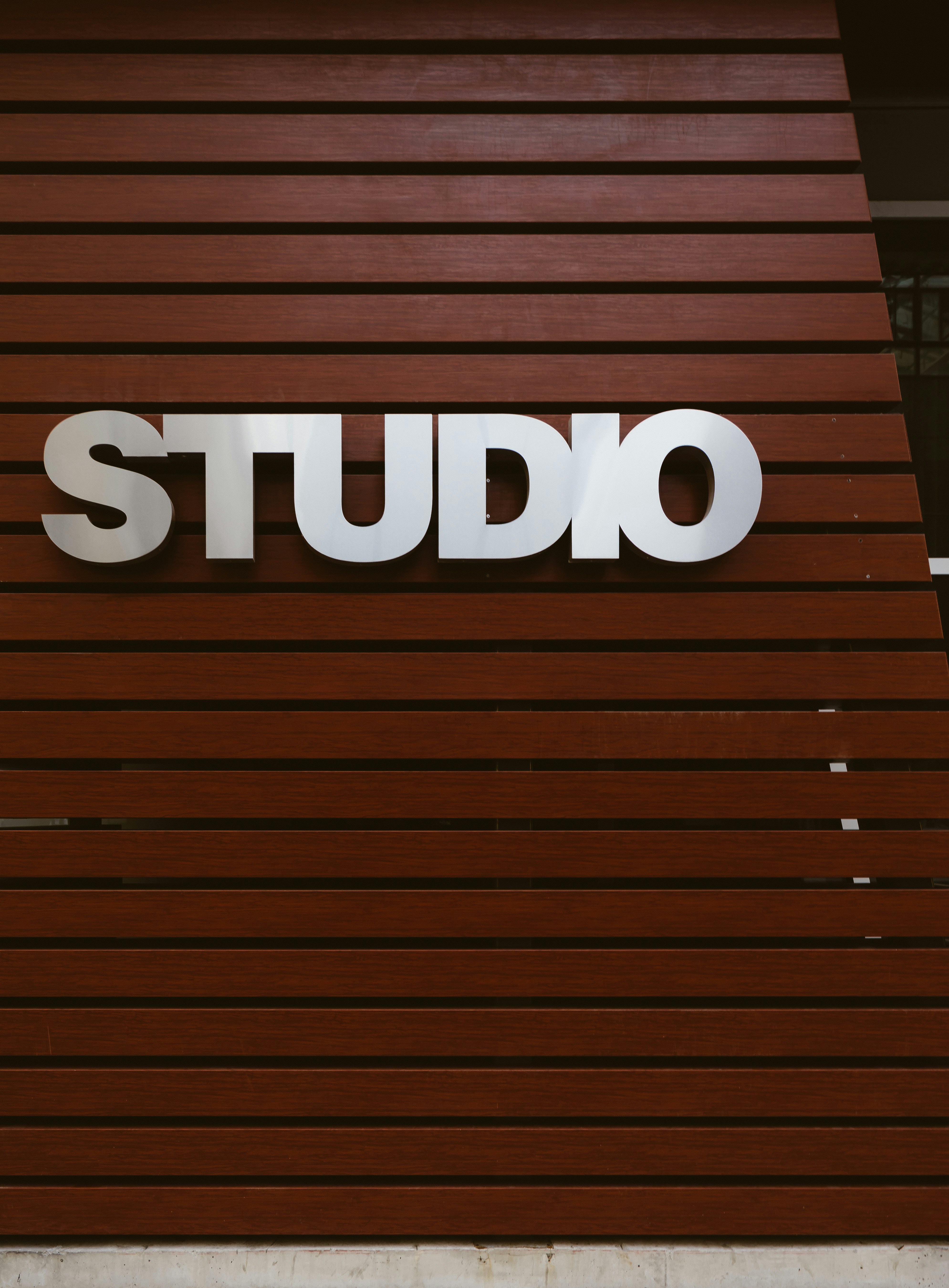 Exterior studio signage panel